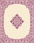 Ornate Burgundy Geometric Border Detail Rug
