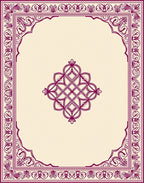 Ornate Burgundy Geometric Border Detail Rug