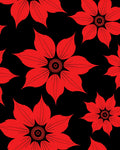 Bold Red Floral Patterned Rug