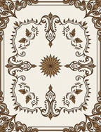 Vintage Scrollwork Floral Medallion Design Rug