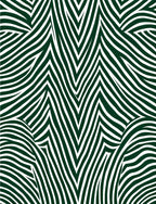 Dark Green White Abstract Wave Pattern Rug