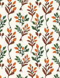 Autumnal Botanical Floral Pattern Rug