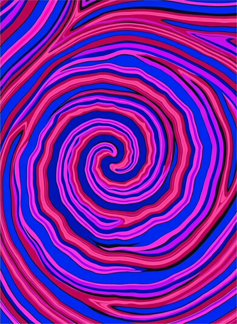 Vibrant Pink Blue Swirl Pattern Rug