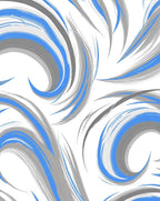 Blue and Gray Swoosh Abstract Rug