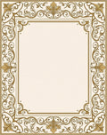 Ornate Golden Flourish Border Design Rug