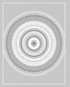 Monochromatic Geometric Mandala Pattern Rug