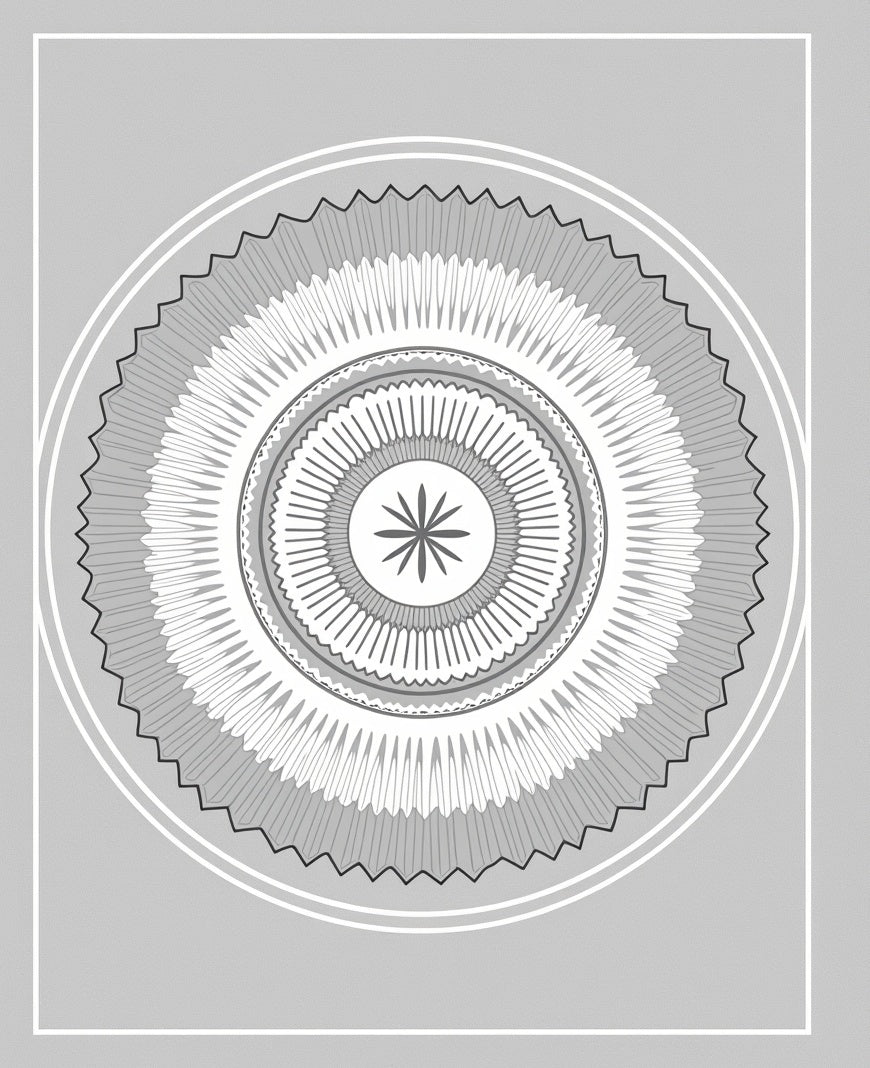 Monochromatic Geometric Mandala Pattern Rug
