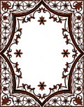 Intricate Floral Arabesque Border Design Rug