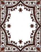 Intricate Floral Arabesque Border Design Rug