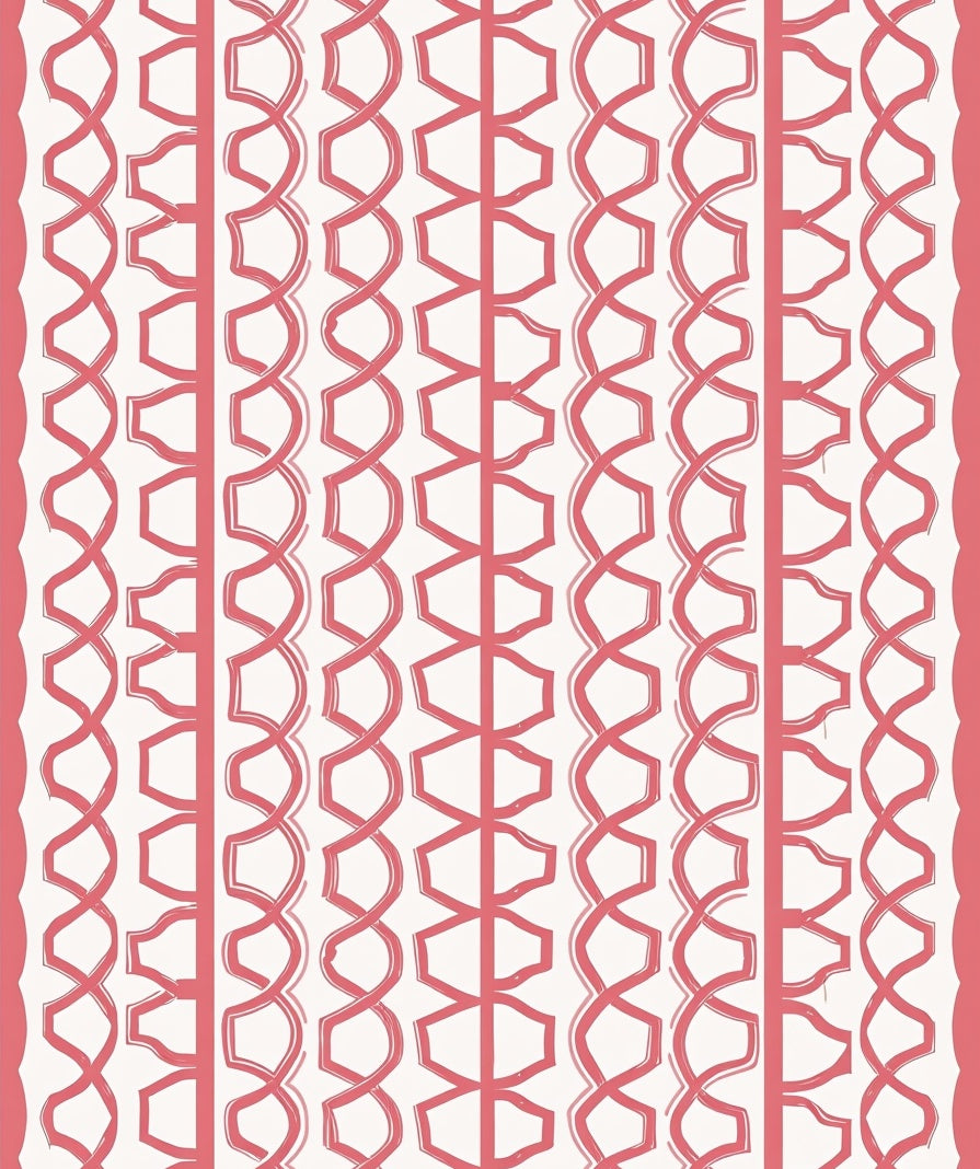 Coral Textured Striped Geometric Rug