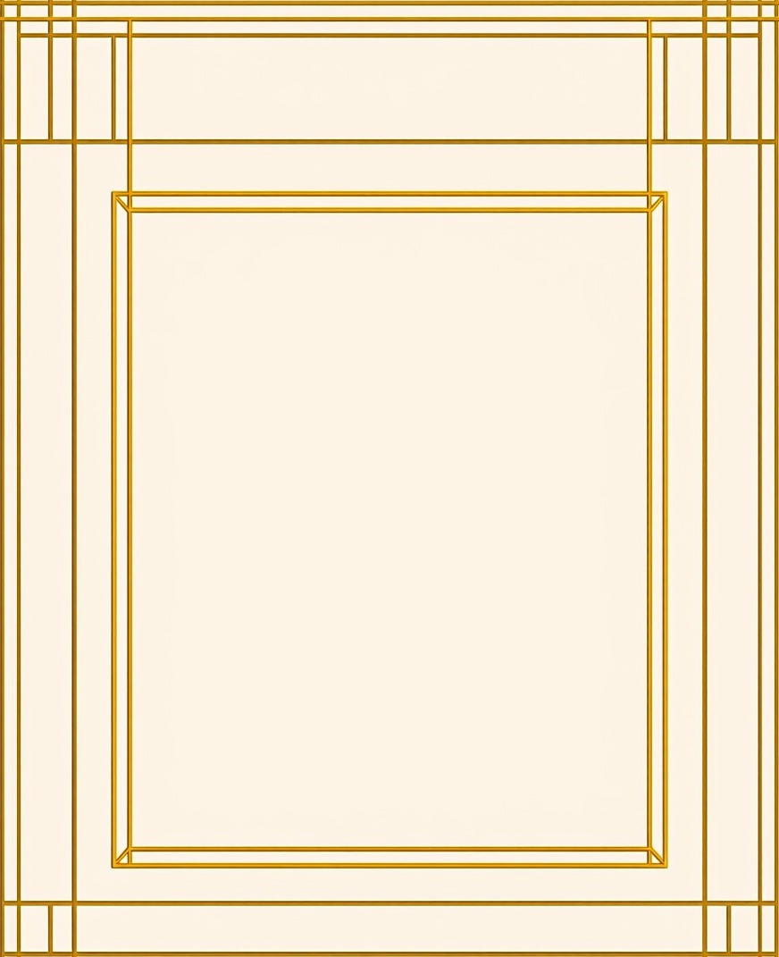Geometric Gold Lines Frame Rug