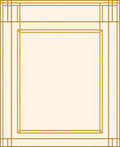 Geometric Gold Lines Frame Rug