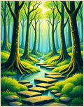 Enchanted Forest Stepping Stones Pattern Rug