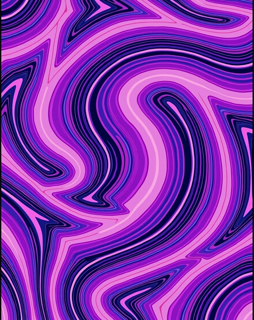 Swirling Purple Pink Abstract Design Rug