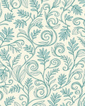 Vintage Teal Leaf Swirl Pattern Rug
