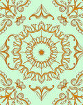Elegant Orange Swirl Mandala Design Rug