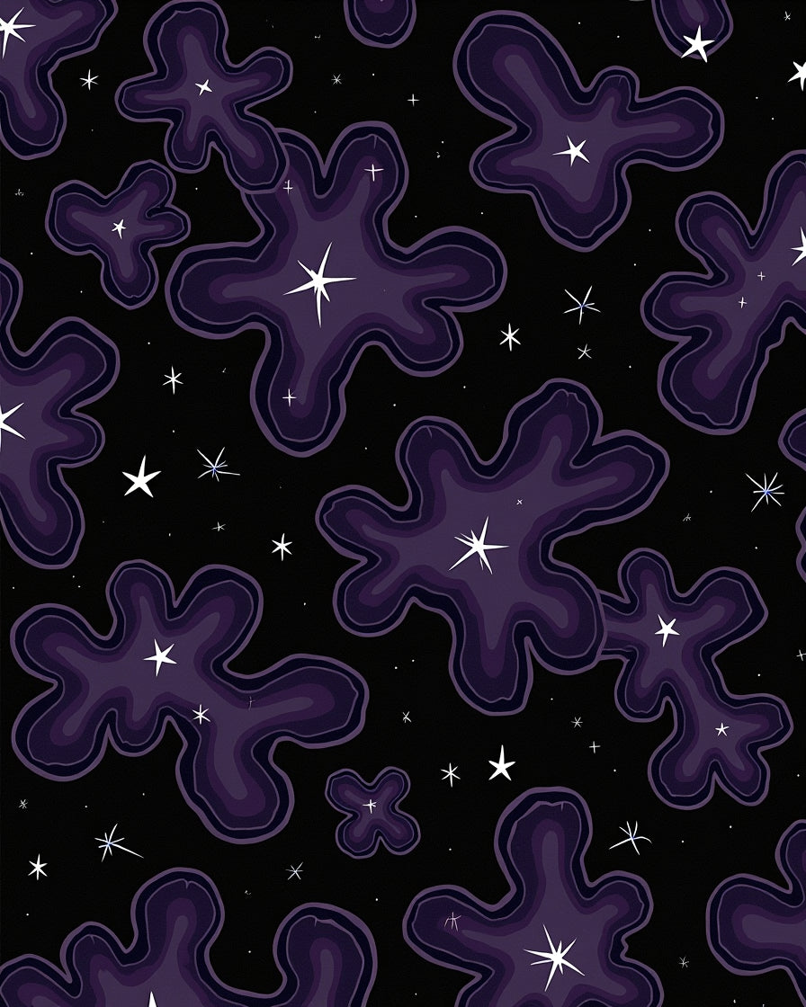 Purple Nebula Starry Night Rug