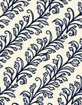 Navy Vine Scroll Pattern Rug