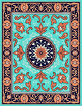 Ornate Floral Mandala Decorative Rug