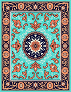 Ornate Floral Mandala Decorative Rug