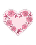Pink Rose Heart Floral Pattern Rug