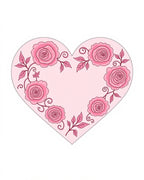 Pink Rose Heart Floral Pattern Rug