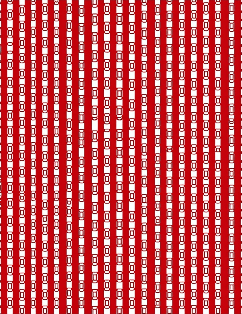 Classic Red White Striped Geometric Design Rug