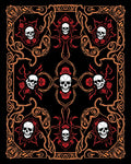 Gothic Skull Rose Ornate Design Rug