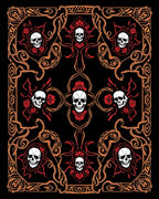 Gothic Skull Rose Ornate Design Rug