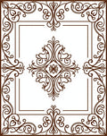 Ornate Scrollwork Detail Square Rug