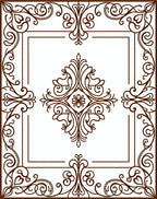 Ornate Scrollwork Detail Square Rug