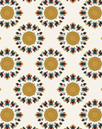 Vintage Gold Floral Medallion Design Rug