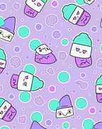 Kawaii Drink Pattern Pastel Accents Rug