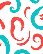 Coral Teal Swirl Whimsical Pattern Rug