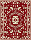 Rich Red Floral Motif Rug