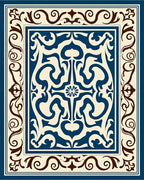 Bold Floral Scroll Pattern Rug