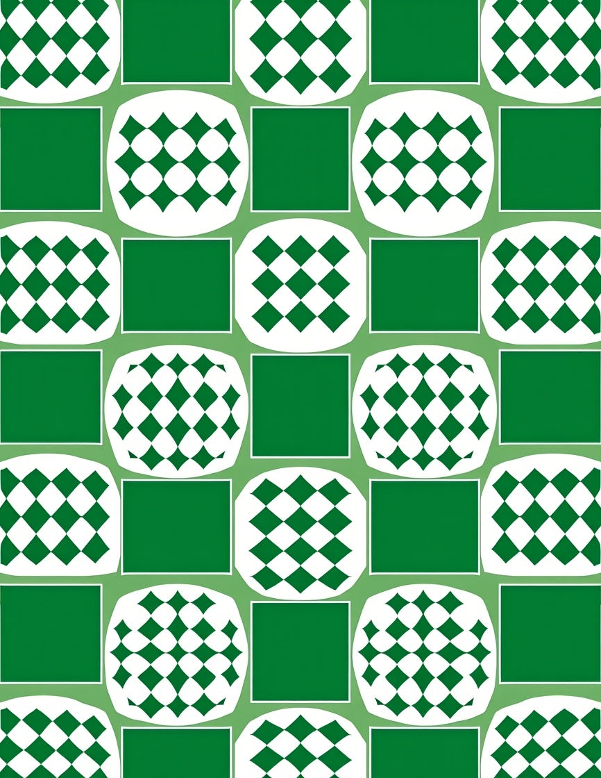 Graphic Diamond Square Mosaic Design Rug