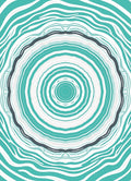 Teal Geometric Ripple Pattern Rug