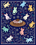 Playful Cats Cake Whimsical Design Rug