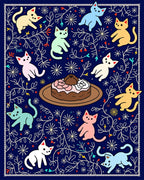 Playful Cats Cake Whimsical Design Rug