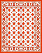 Orange Floral Lattice Classic Design Rug