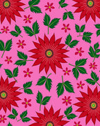 Red Floral Garden Pattern Rug