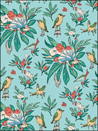 Birds and Blooms Tropical Pattern Rug