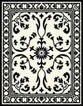 Classic Floral Scroll Border Design Rug