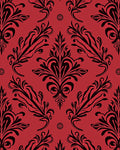 Elegant Black Floral Damask Pattern Rug
