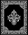 Ornate Black and White Floral Scroll Rug