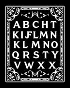 Decorative Alphabet Border Design Rug