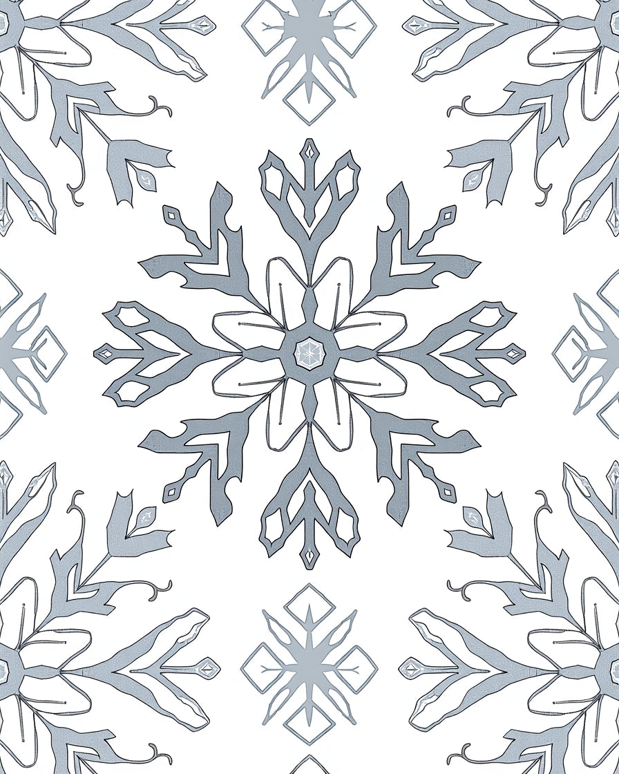 Winter Snowflake Pattern Rug