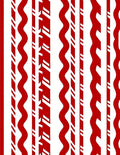 Crimson White Wavy Stripe Arrangement Rug