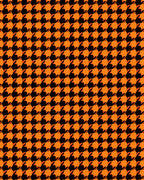 Orange Black Houndstooth Pattern Rug